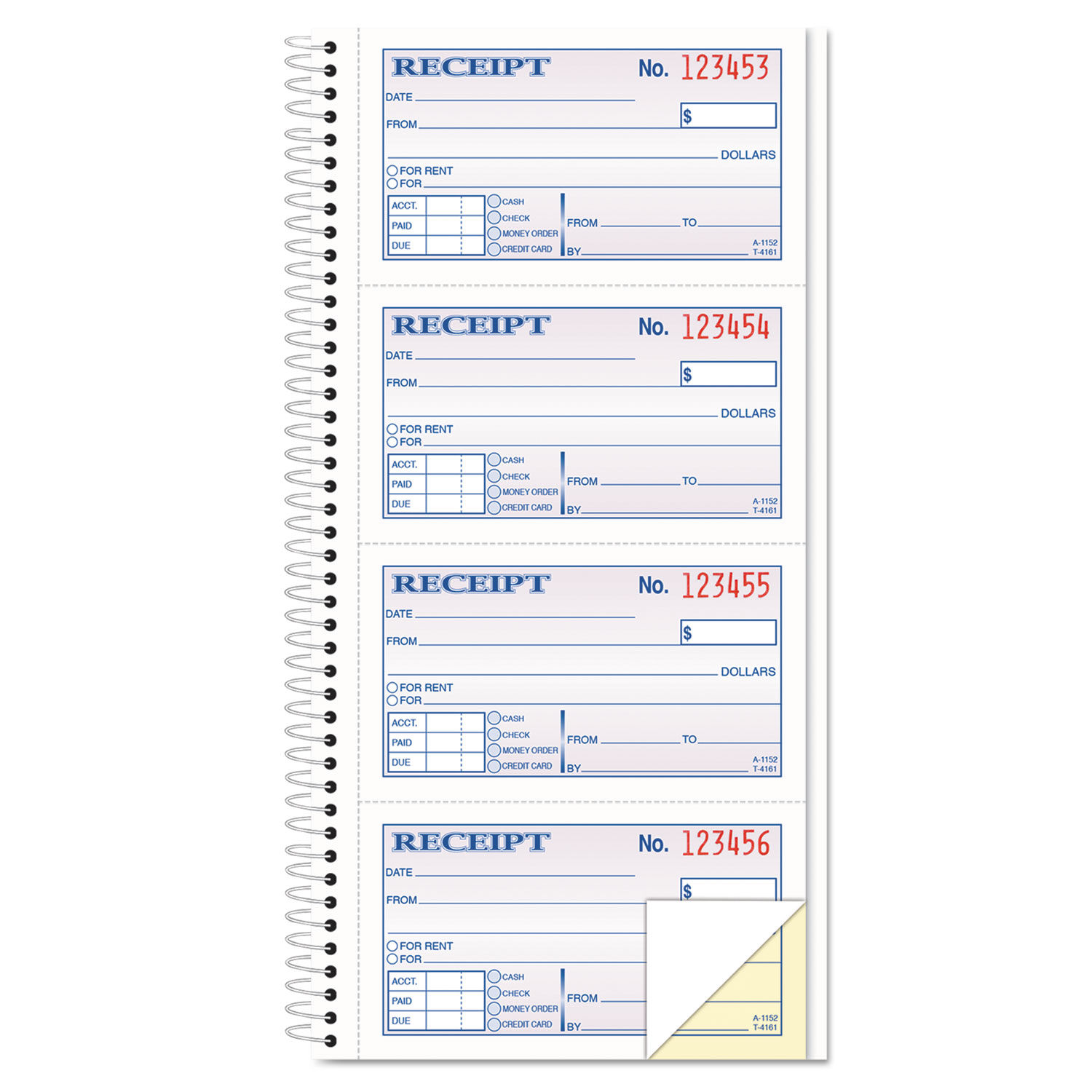 Spiralbound Money and Rent Receipt Book by TOPSandtrade; TOP4161