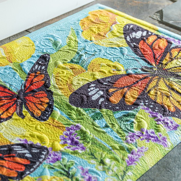 Tulip And Butterfly Embossed Floor Mat