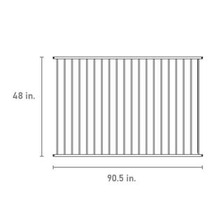 FORTRESS Versai 4 ft. H x 7.5 ft. W Gloss Black Steel Flat Top and Bottom Design Fence Panel 712489044