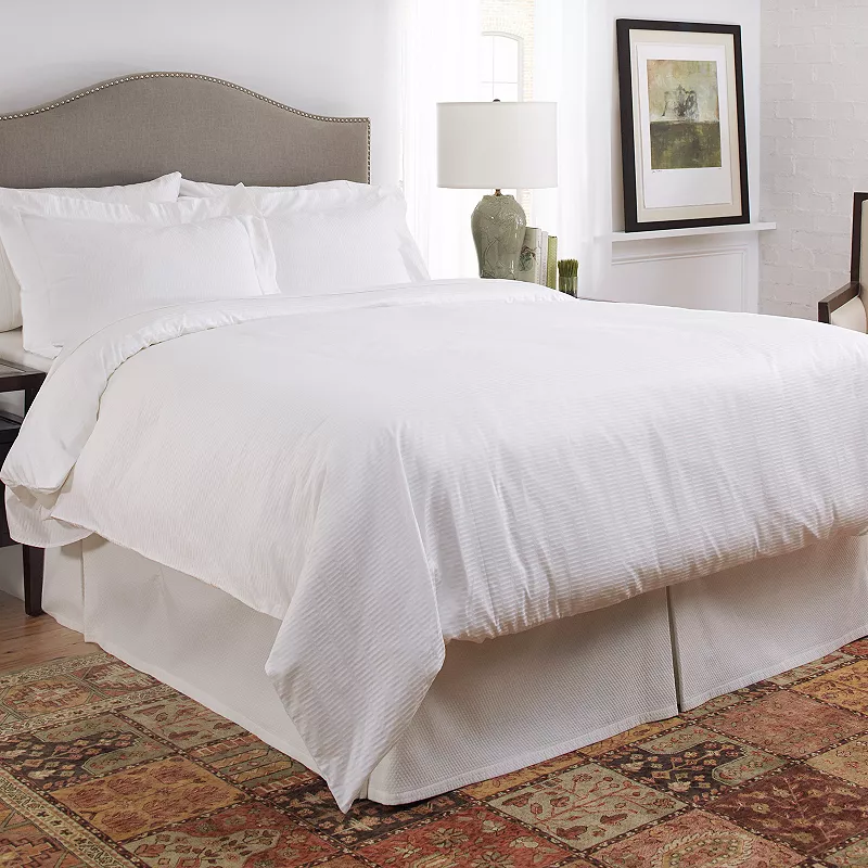 Pointehaven 450 Thread Count Dobby Cotton Duvet Cover Set