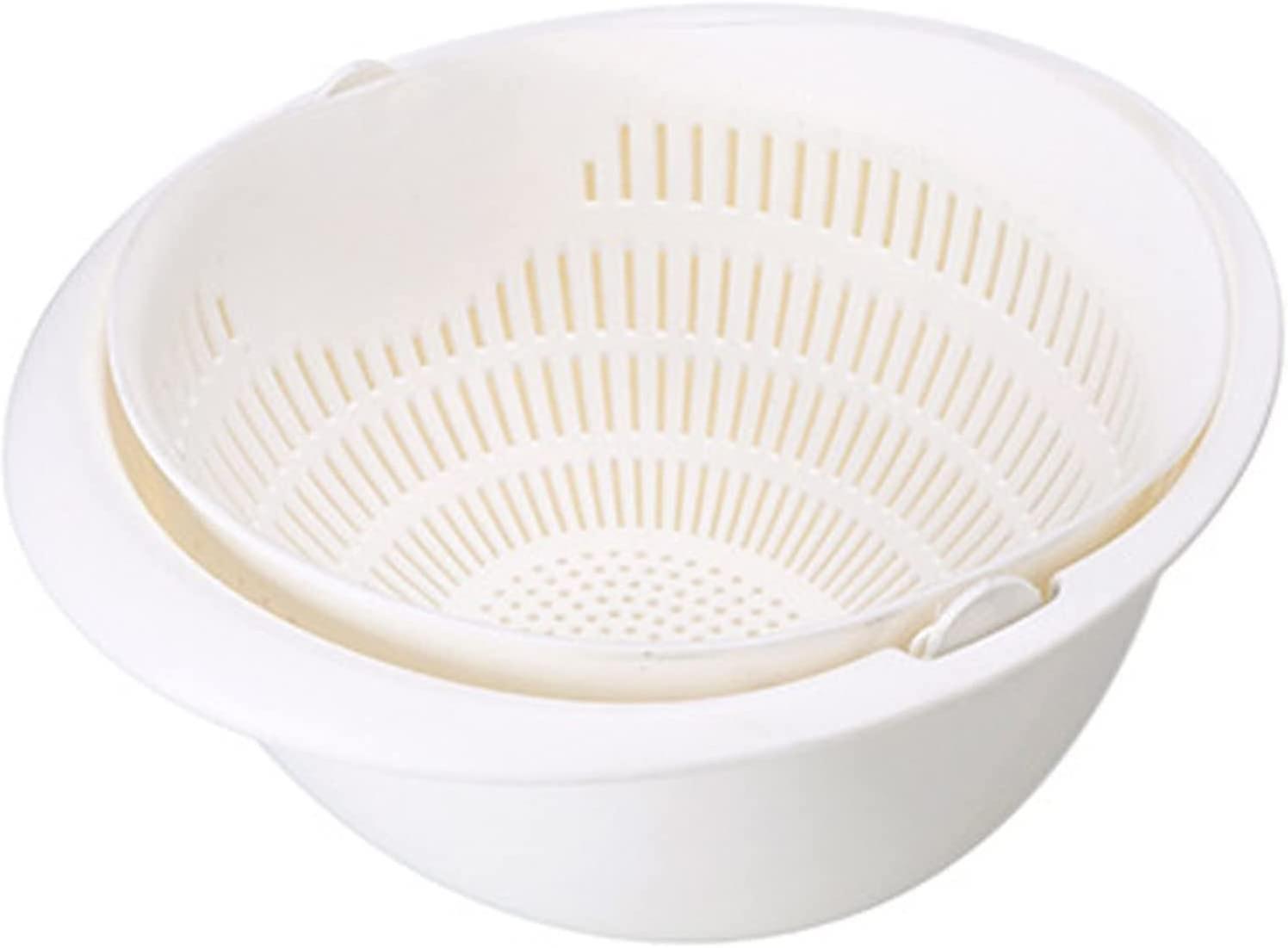 Sieves Sink Strainer Kitchen Drain Basket Bowl Rice Washing Colander Basket Strainer Noodles Vegetable Fruit Double Drain Storage Basket Kitchen Tool