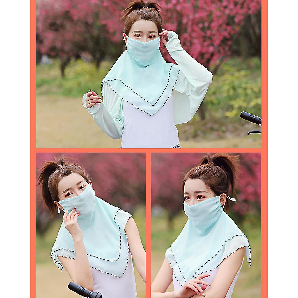 2pcs Women Half Face Neck Scarf Shields Mouth Cover Outdoor Breathable