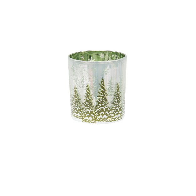 C amp f Home Snowy Tree Glass Container Small