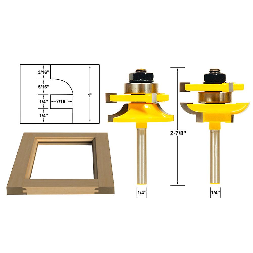 3pcs Set 1/4in Shank Woodworking Frame Door Rail and Stile   Cove Raised Panel Router Bit