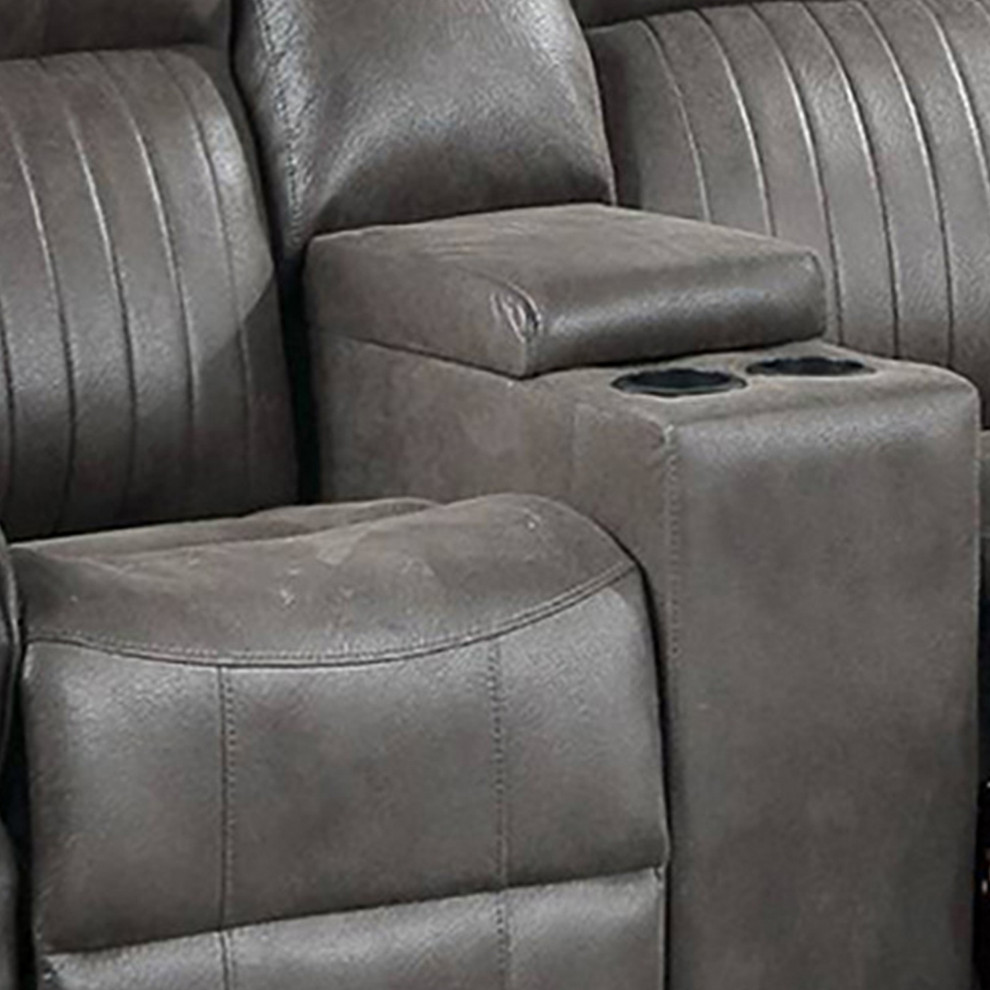 Oya 73 quotPower Reclining Loveseat Chair  Manual Pull Tab  Slate Blue   Contemporary   Loveseats   by VirVentures  Houzz