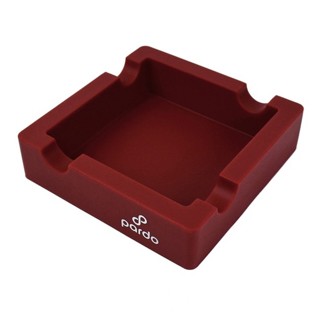 Pardo Cigar Silicone Ashtrays With Wide Holder For Large Pipe Or Cigars Red