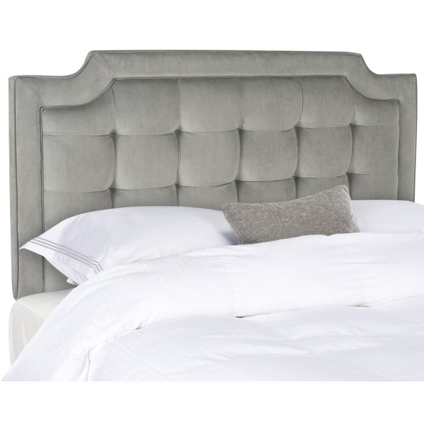 SAFAVIEH Saphire Pewter Upholstered Tufted Headboard (Full) - - 11923981