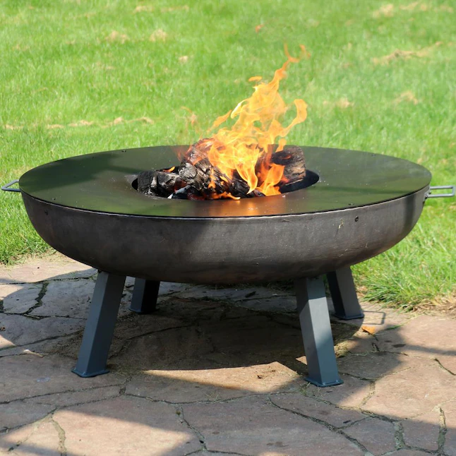 Sunnydaze Decor RCM-LG803 45-in W Gray Cast Iron Wood-Burning Fire Pit