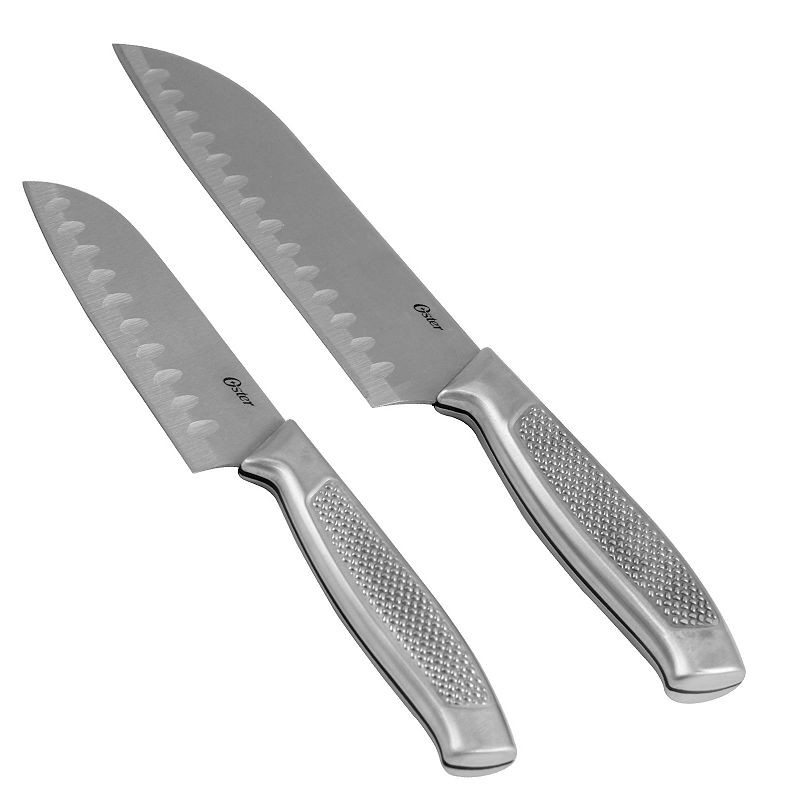 Oster Cocina Edgefield 2 Piece Stainless Steel Santoku Knife Set