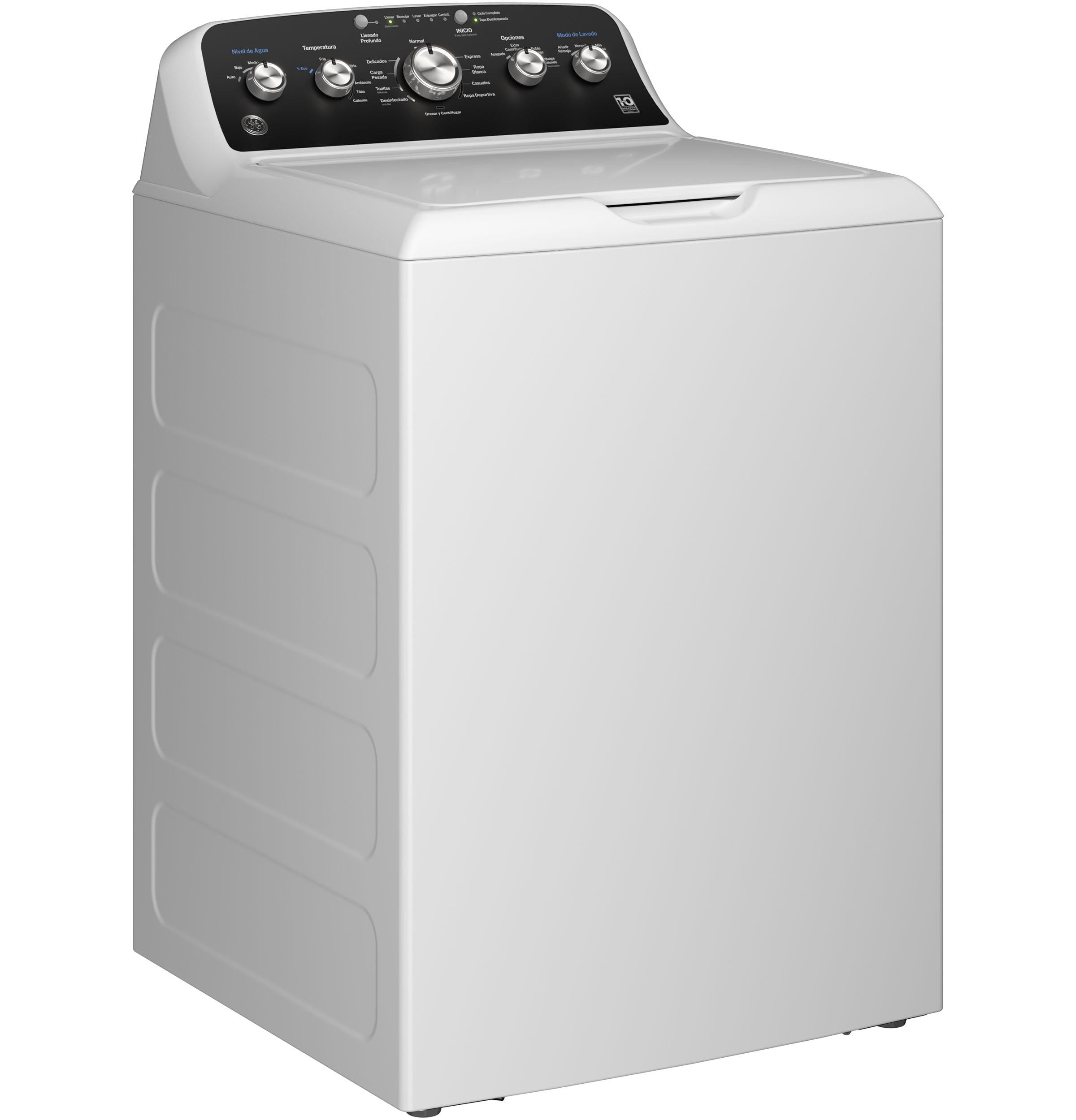 Ge Appliances ETW485ASWWB Ge® 4.5 Cu. Ft. Capacity Washer With Spanish Panel And Wash Modes Soak And Power