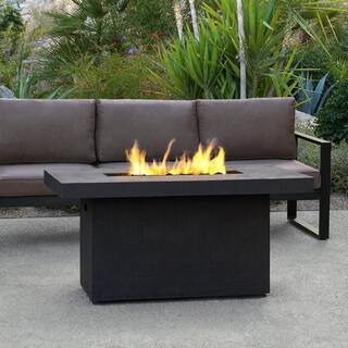 Real Flame Ventura 50 in. x 24 in. Rectangle MGO Propane Fire Pit in Kodiak Brown with Natural Gas Conversion Kit C9640LP-TKB