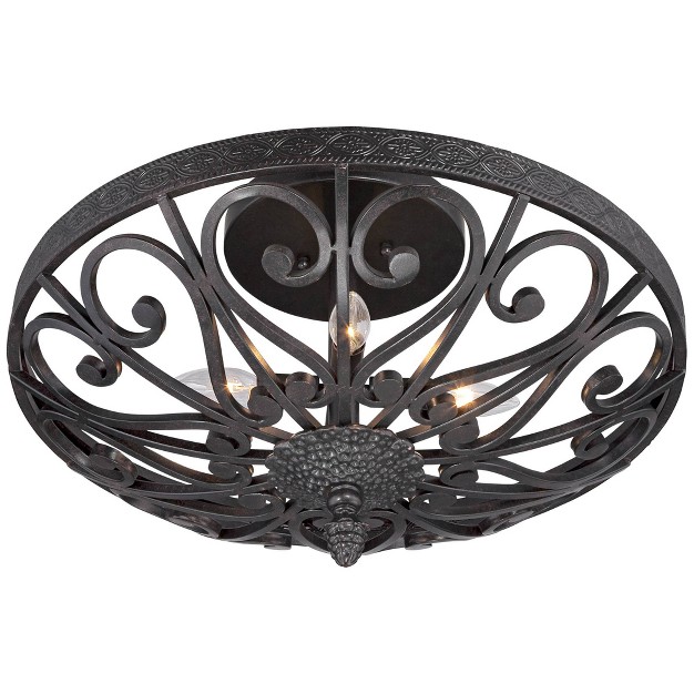 Wide Black Iron Scrolls 4 light For Bedroom Kitchen Living Room Hallway