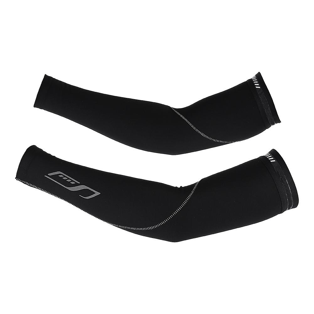 Cycling Sun Protection Fleece Arm Warmers Outdoor Sports Arm Sleeves Cover Black (L/XL)