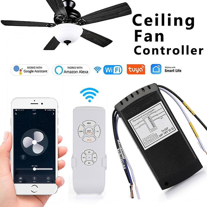 Tuya Smart Life Ceiling Fan Controller Wifi Fan Light Kit With Rf Remote Control App Speed