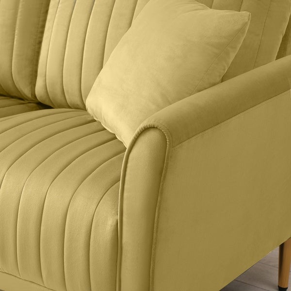 Modern Soft Velvet Living Room Chair， Upholstered Accent Armchair Side Chair With Gold Legs