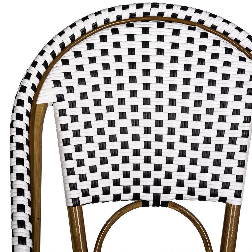 SAFAVIEH Salcha Indoor Outdoor Black/ White Stacking Side Chair (Set of 2)   18\