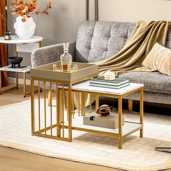 Nesting Coffee Table Set of 2 for Living Room