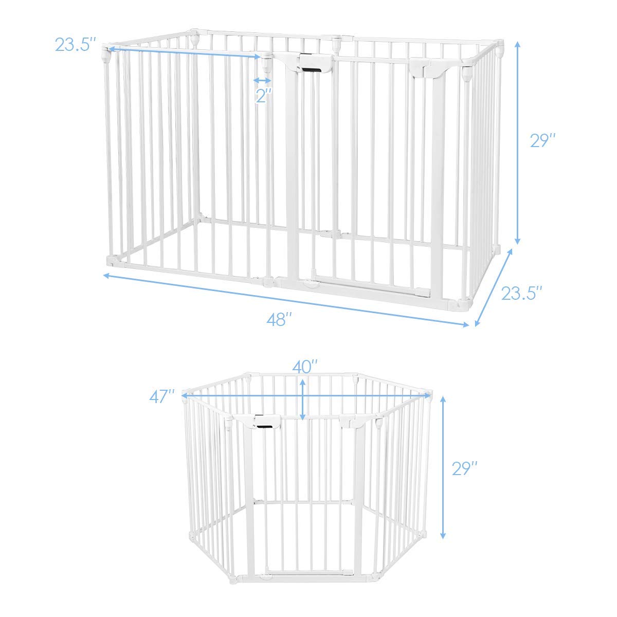 Costzon Baby Safety Gate, 6 / 8-Panel Fireplace Fence