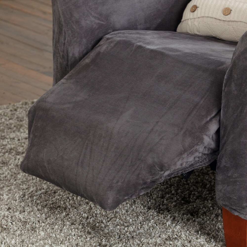 Premium Stretch Velvet Plush Recliner Slipcover.