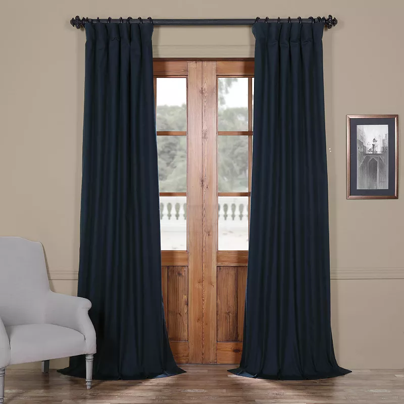 EFF Solid Cotton Blackout Window Curtain