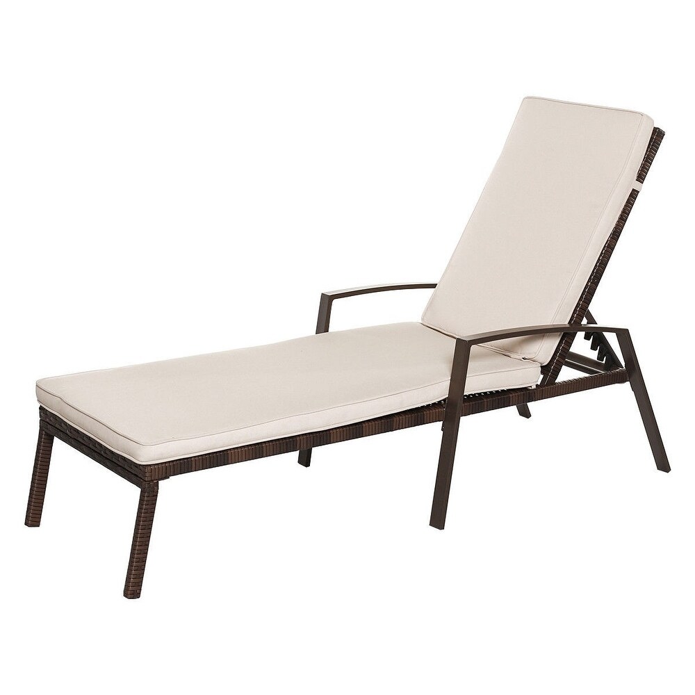 2 pcs Patio Rattan Adjustable Back Lounge Chair   76\