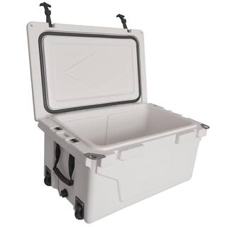 Tatayosi 18 .5 in. W x 29.5 in. L x 15.5 in. H White Portable Ice Box Cooler 65QT Outdoor Camping Beer Box Fishing Cooler P-DJ-106573
