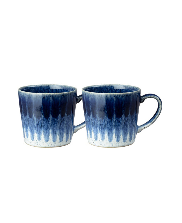 Denby Studio Blue Accent Set of 2 Mugs Service for 2