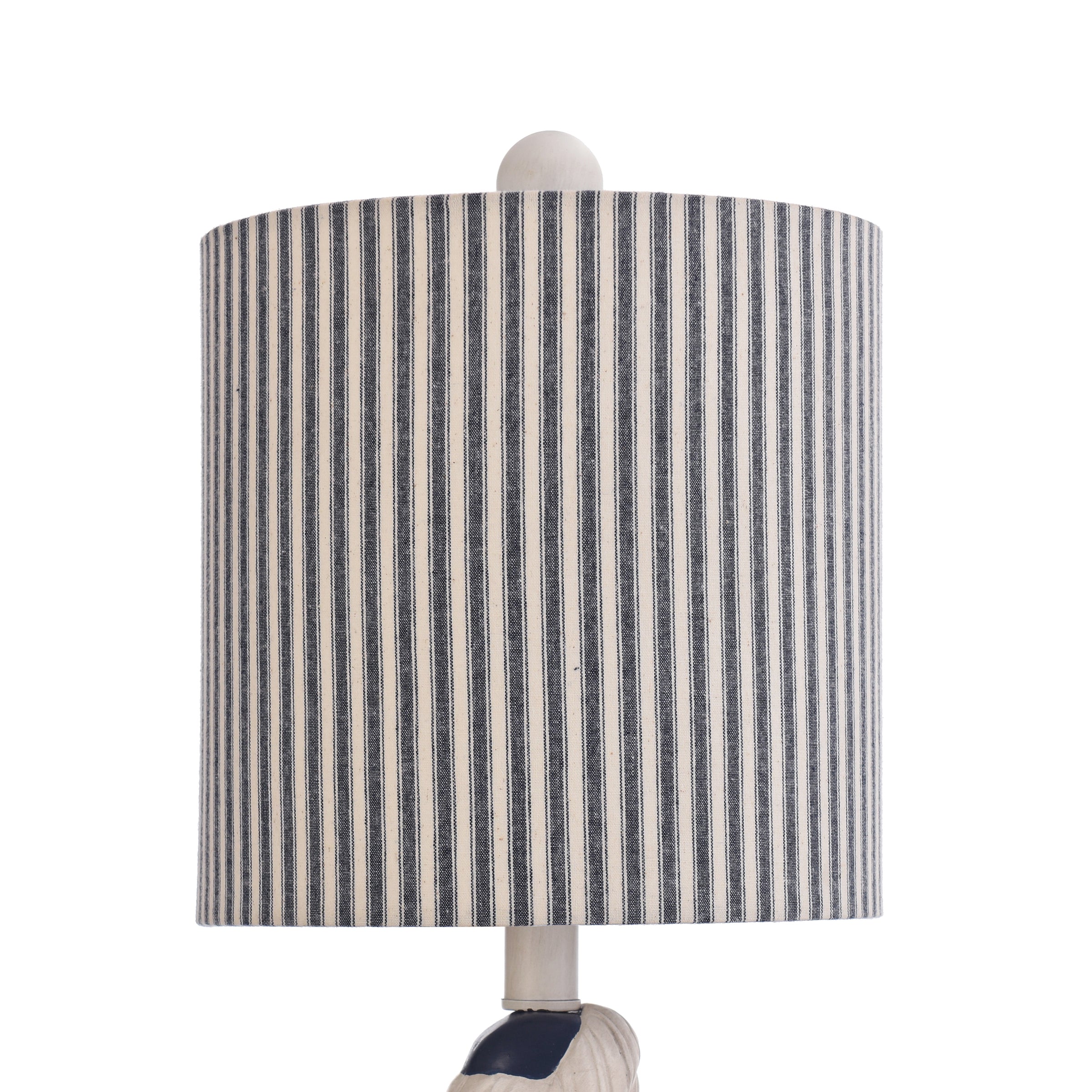 Montauk Molded Nautical Anchor Table Lamp Navy and White Finish, Navy Blue and White Fabric Shade