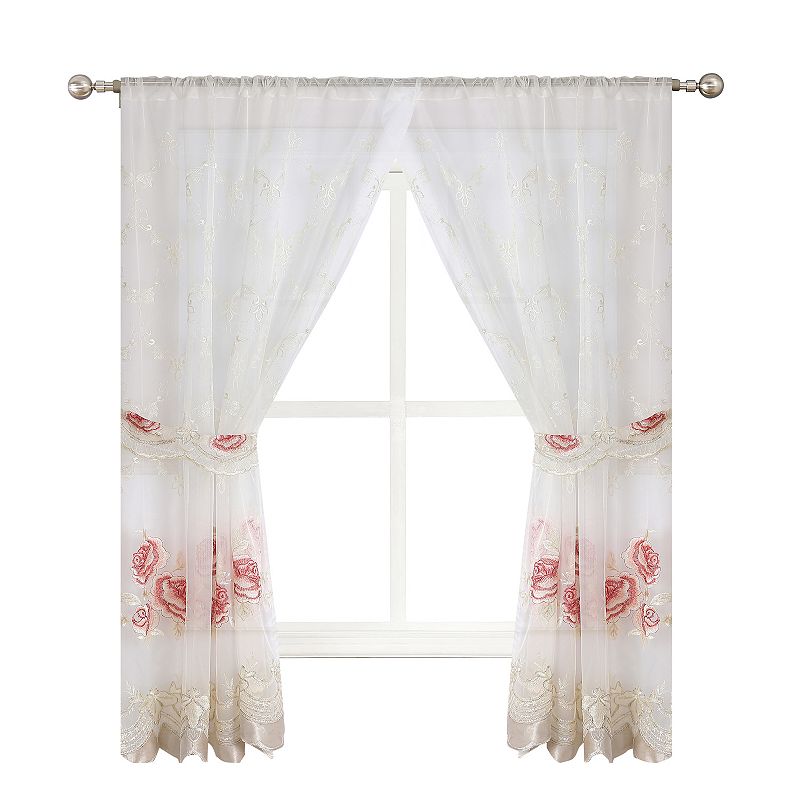 Popular Bath Blossom Rose Window Curtain