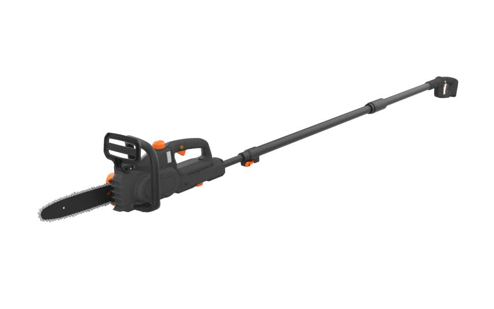 POWER SHARE 20-Volt 10in. Cordless Pole Saw with 10 ft Extension and Detachable Chain Saw (Battery and Charger Included) ;