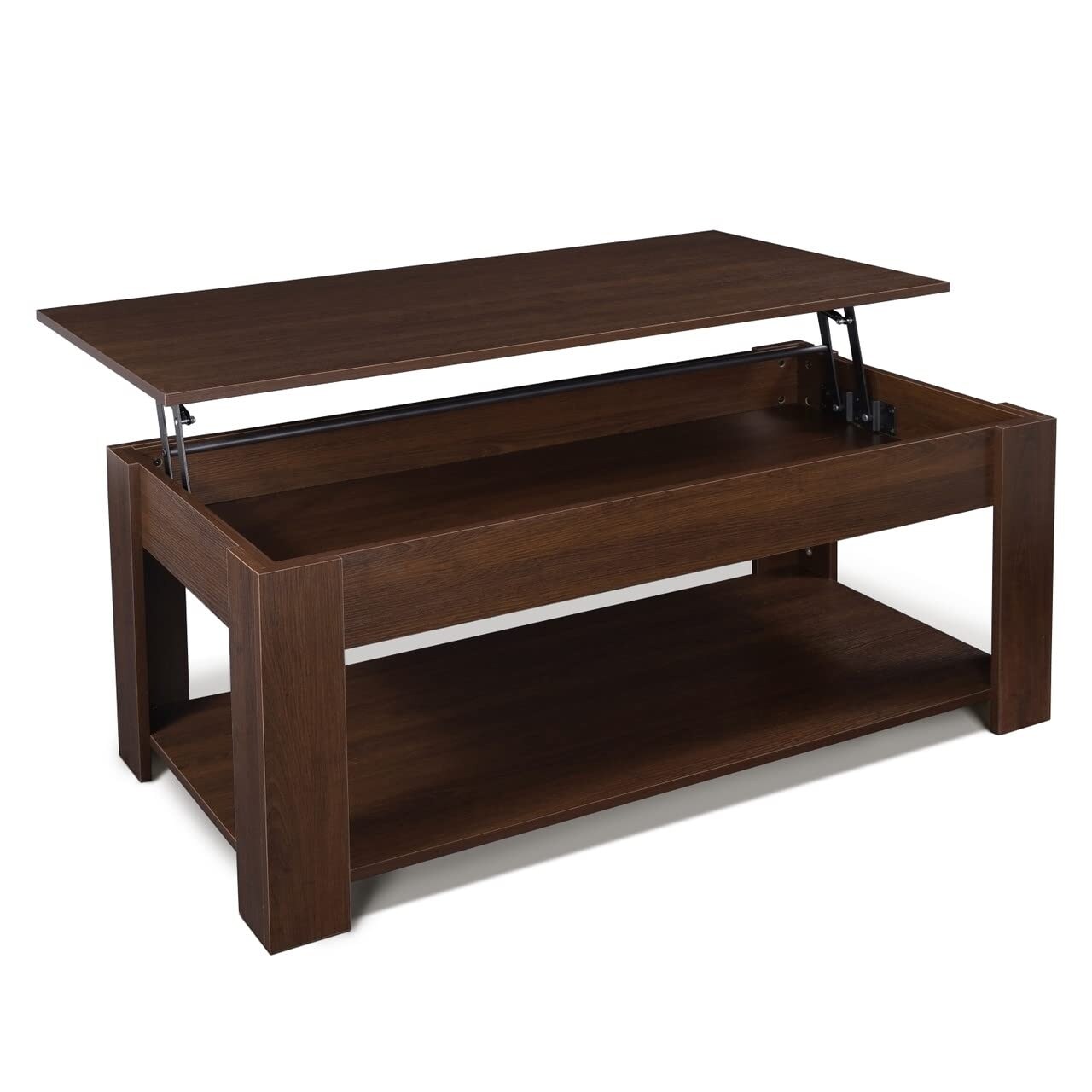 Lift Top Coffee Table w/Storage， Storage Coffee Table w/Lift Top for Living Room， Rising Tabletop Coffee Table w/Hidden