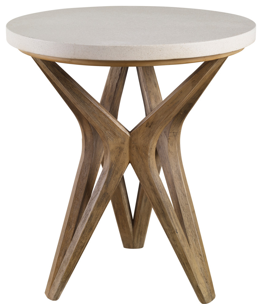 Uttermost 25437 Marnie Limestone Side Table   Transitional   Side Tables And End Tables   by Lighting World Decorators  Houzz