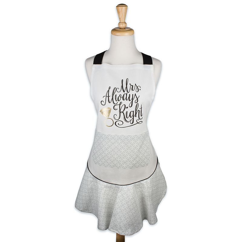 29.5 Black and White Mrs. Always Right Printed Apron