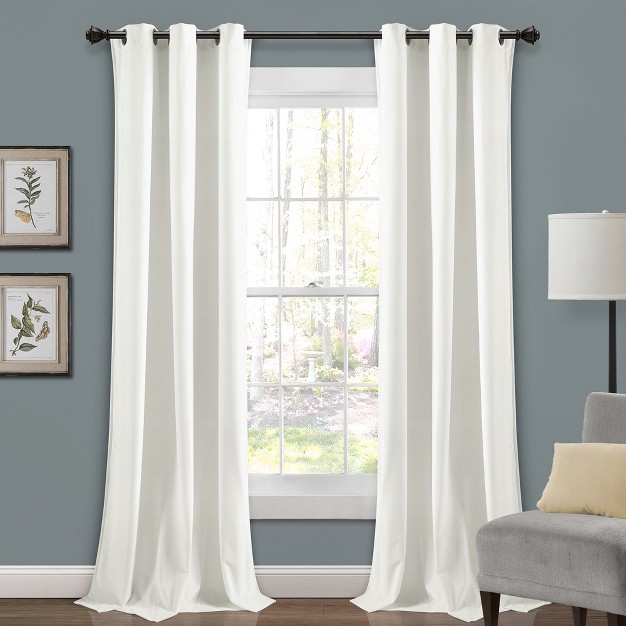 Home Boutique Prima Velvet Solid Light Filtering Window Curtain Panels Off White 38x84 Set