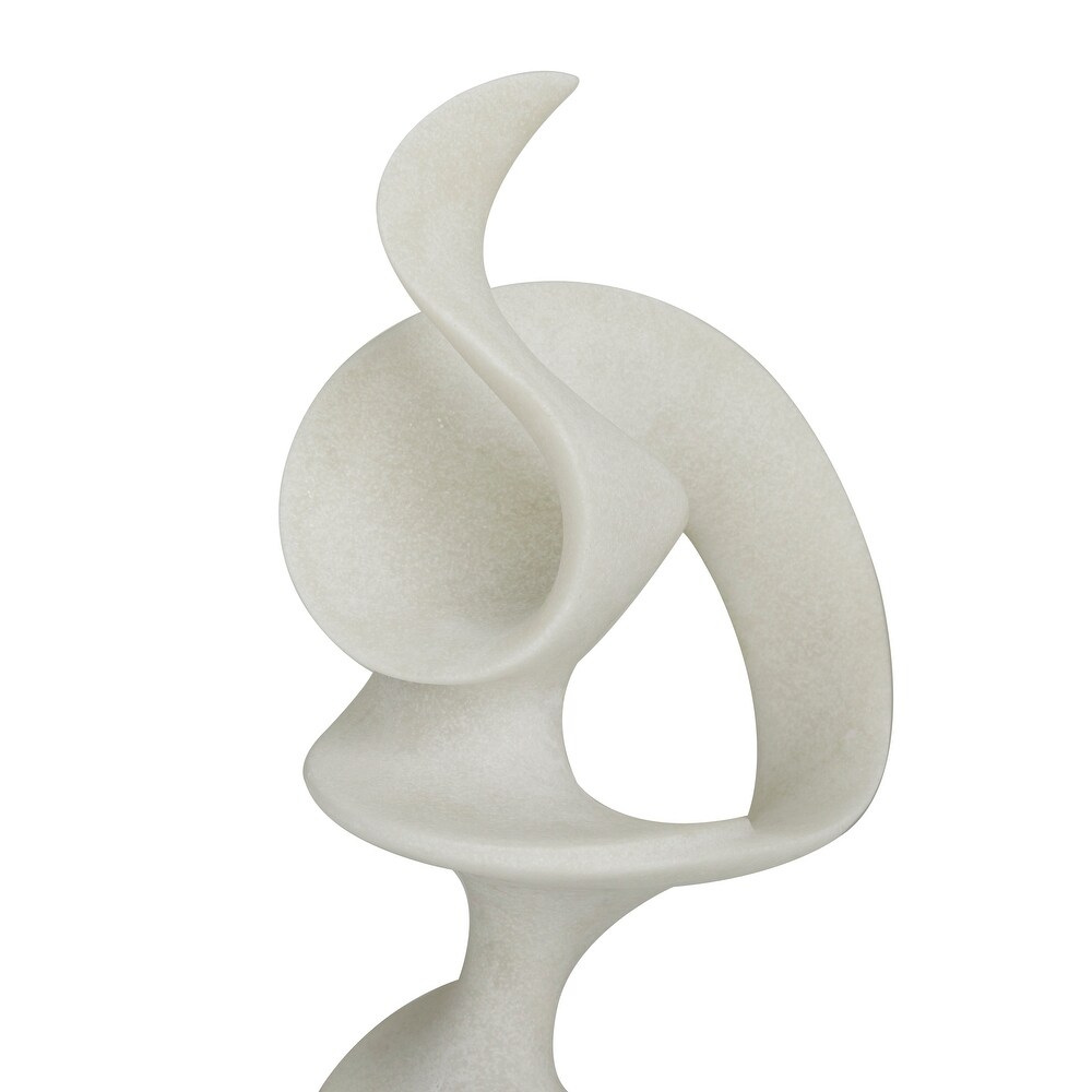 White Polystone Contemporary Abstract Sculpture