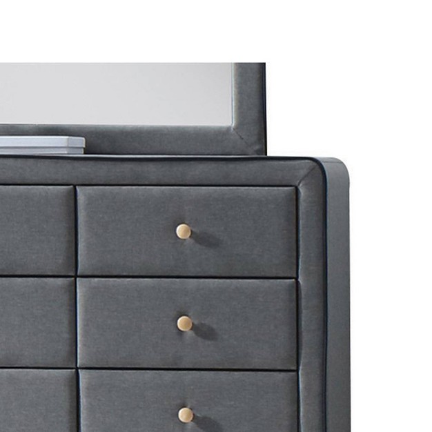 Valda Dresser Light Gray Fabric Acme Furniture