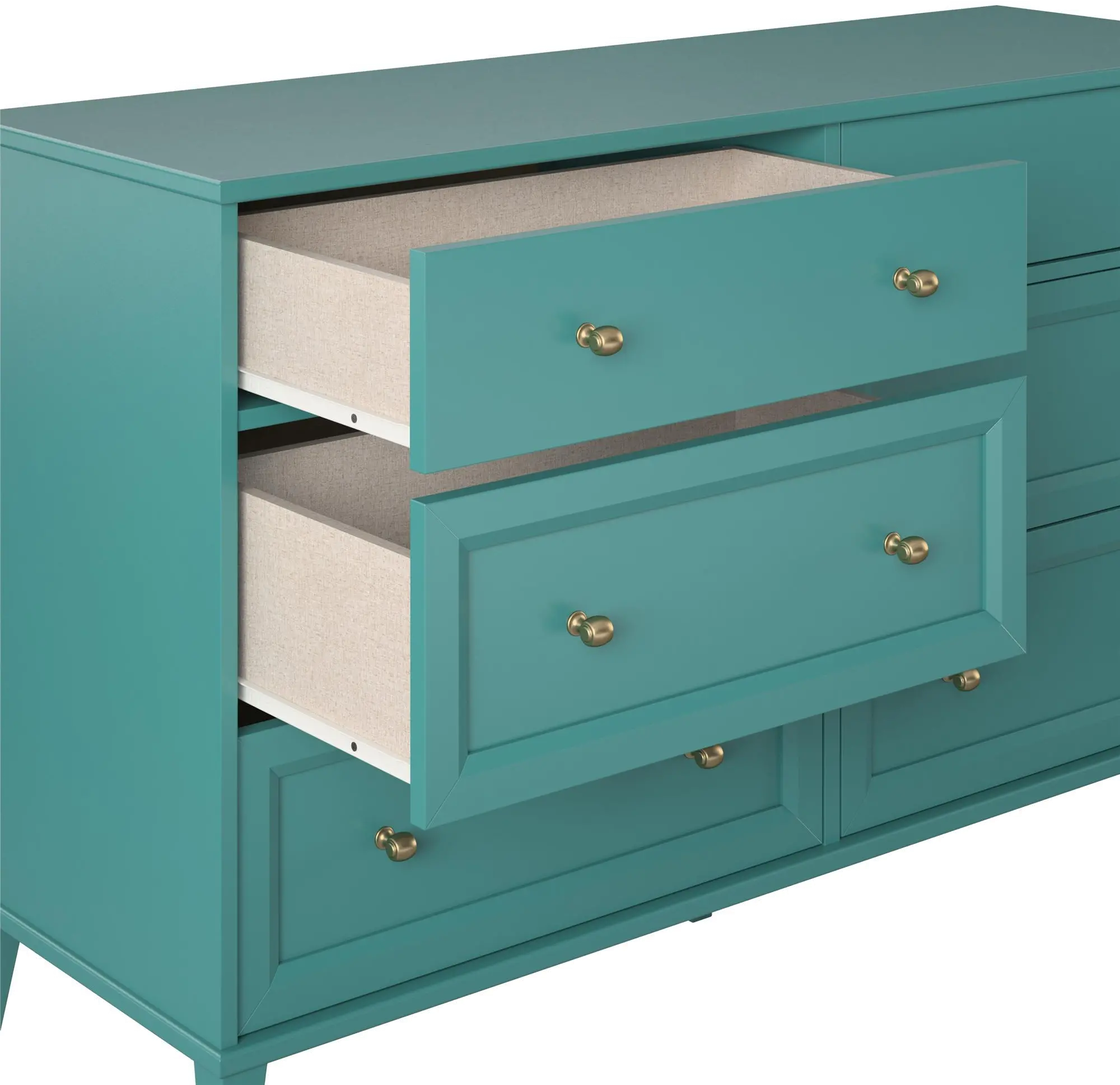 Monticello Emerald Green 6-Drawer Dresser