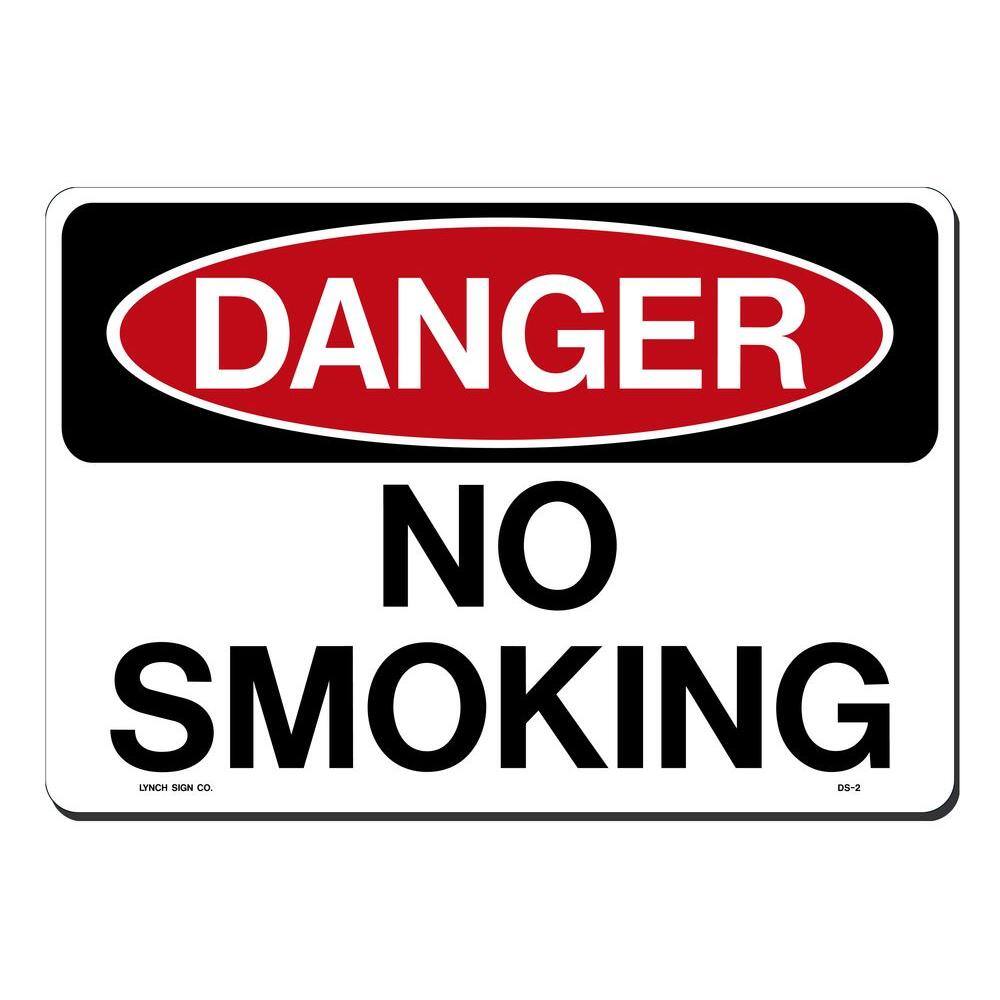 Lynch Sign 14 in. x 10 in. Danger No Smoking Sign Printed on More Durable Thicker Longer Lasting Styrene Plastic DS-  2