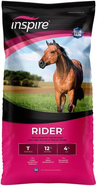 Blue Seal Inspire Rider Horse Food， 50-lb bag