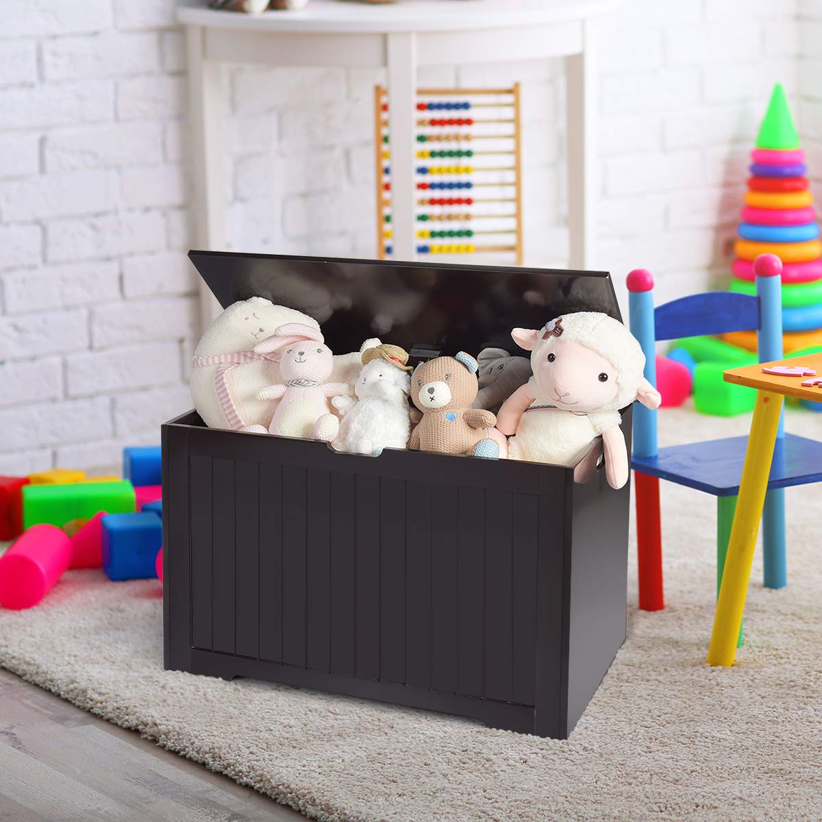 Costzon Wooden Toy Box, Toy Chest & Storage Organizer