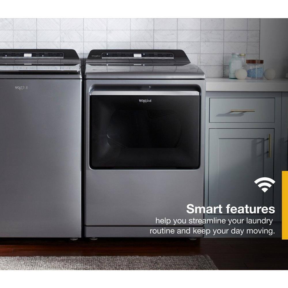 Whirlpool 7.4 cu. ft. Smart Vented Electric Dryer in Chrome Shadow WED8127LC