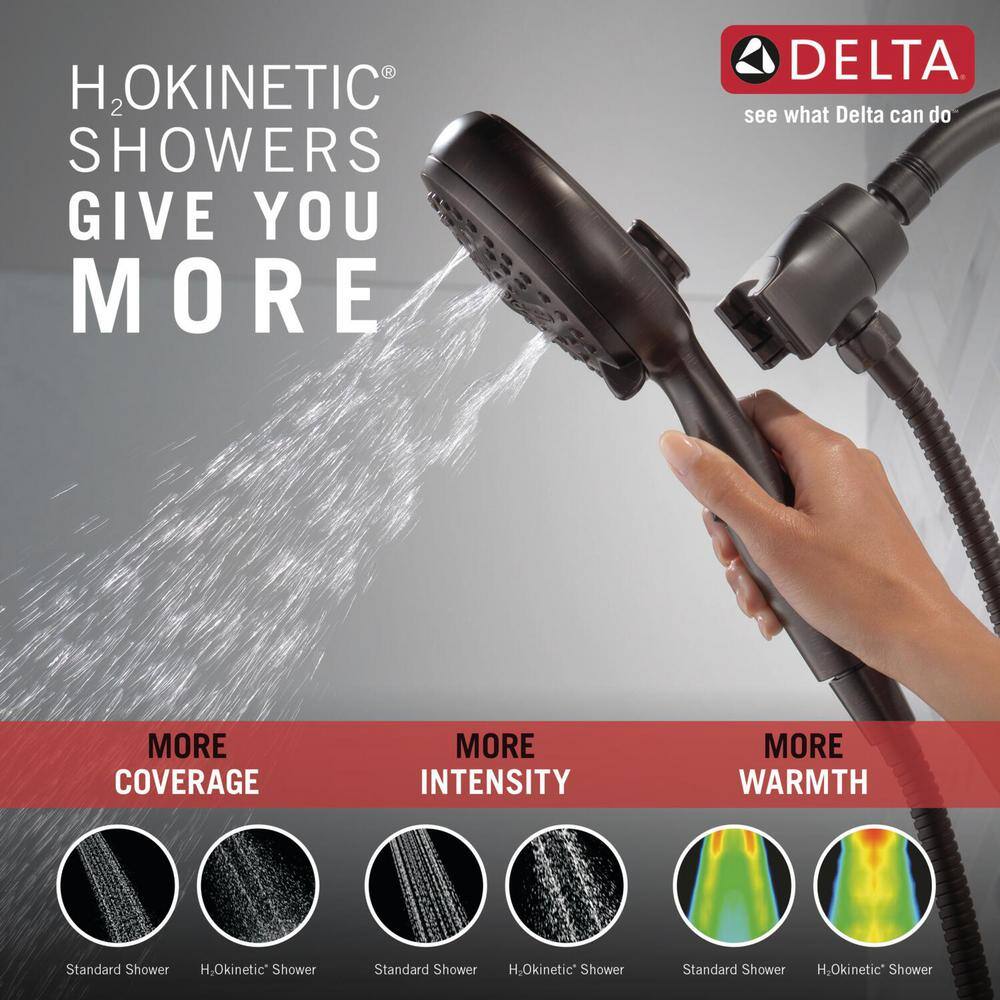 Delta SureDock Magnetic 7-Spray Patterns 1.75 GPM 4.94 in. Wall Mount Handheld Shower Head in Venetian Bronze 54810-RB-PK