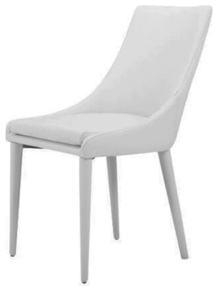 Rosalyn Modern White Leatherette Dining Chair  Set of 2   Midcentury   Dining Chairs   by Rustic Home Furniture Deco  Houzz