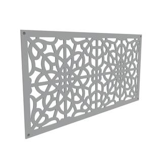 Barrette Outdoor Living 2 ft. x 4 ft. Fretwork Gray Polypropylene Decorative Screen Panel 73050381