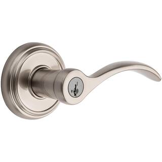 Baldwin Prestige Tobin Satin Nickel Entry Door Handle Featuring SmartKey Security 354TBL RDB 15 SMT CP 6AL