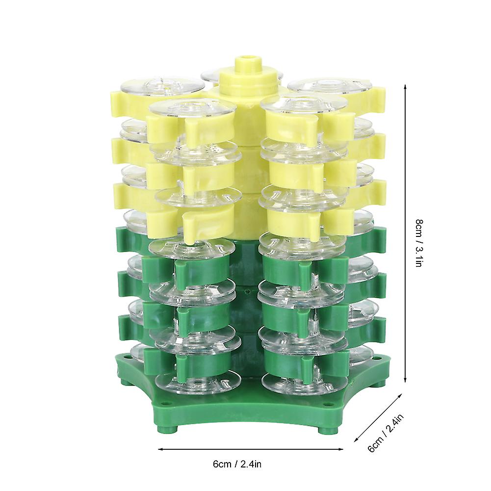 30pcs Transparent Embroidery Bobbins Tower Storage Rotatory Collection Shelf Collecting Clip