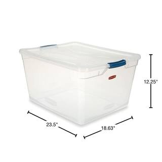 Rubbermaid Cleverstore 71 qt. Latching Plastic Storage Container and Lid Clear (4-Pack) RMCC710010