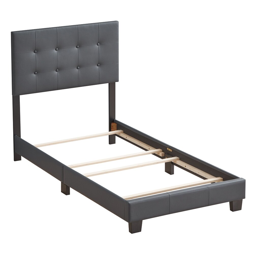 Caldwell Faux Leather Tufted Bed