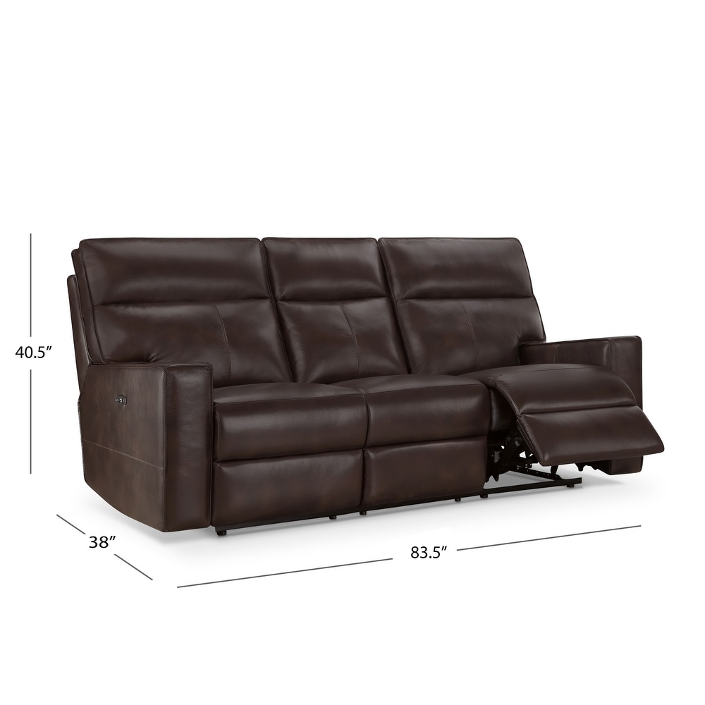 Abbyson Easley Top Grain Leather Dual Power Reclining Sofa