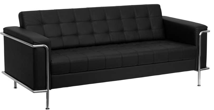 HERCULES Lesley Series Contemporary Black LeatherSoft Sofa with Encasing Frame   Contemporary   Sofas   by First of a Kind USA Inc  Houzz